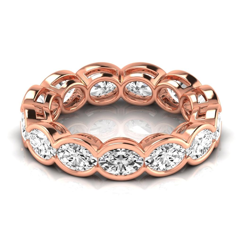 Maßgefertigter Eternity Band 4,29 Karat – Frontansicht