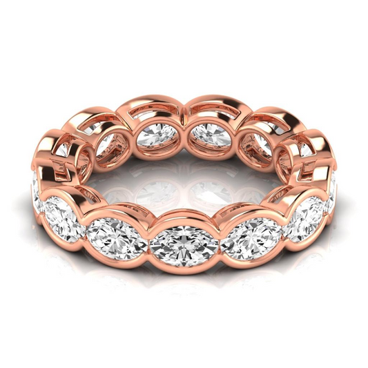 Maßgefertigter Eternity Band 4,29 Karat – Frontansicht