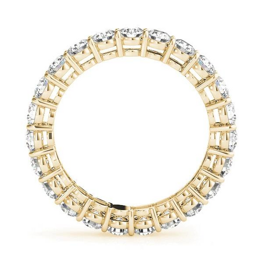 Diamant Eternity Band 4,50-Karat 14 Karat Gelbgold – Frontansicht