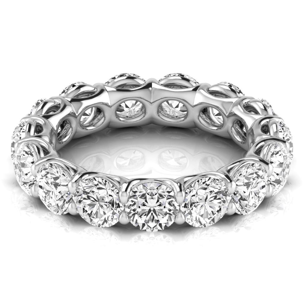 Brillant Brillantschliff Eternity Band in 14 Karat Weißgold – Frontansicht