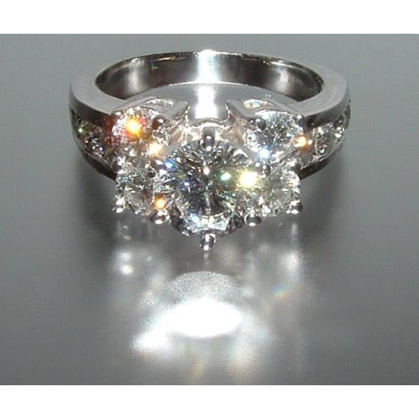 4,01 Ct. Weißgold-Echt Diamant-Ring-Verlobungsring