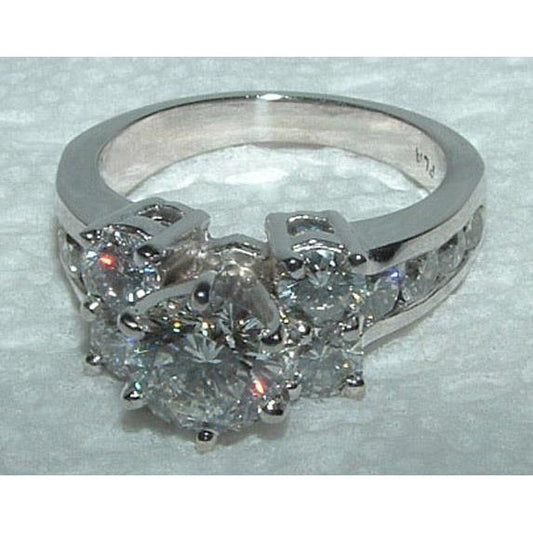 4,01 Ct. Weißgold-Echt Diamant-Ring-Verlobungsring