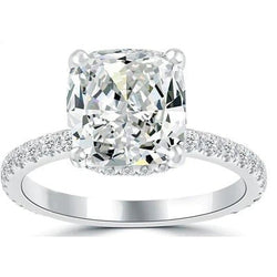 4,35 Karat Sparkling Cushion Echt Aus der Erde Abgebauter Natürlicher Diamant Verlobungsring Weißgold