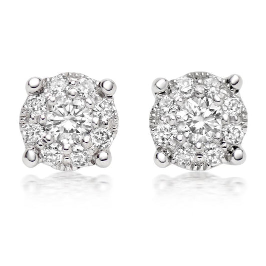 4,40 ct Brillantschliff Natürliche Diamanten Damen Ohrstecker Halo Ohrring