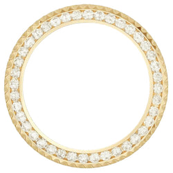 44 mm Gelbgold 14K, individuelle VVS1-Diamantlünette für Rolex Day Date Uhr, 6 Kt.