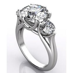 Handgemachter Edler Diamant Dreisteinring 4,51 Karat – 14 Karat