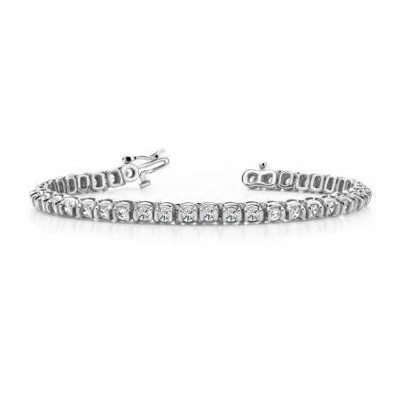 4,56 ct Damen-Tennis-Armband mit Lünette und Echt Diamanten