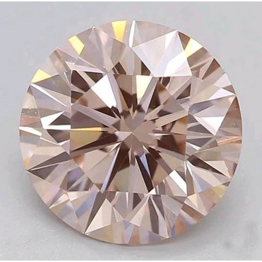 Rund-Brillant Rosa Saphir Ring in Gold – Frontansicht