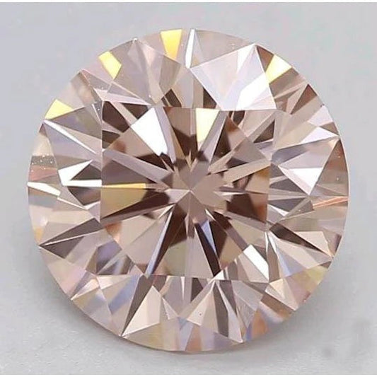 Rund-Brillant Rosa Saphir Ring in Gold – Frontansicht