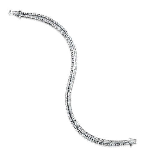 4.00 Karat zweireihig funkelnde Echt Diamanten Damen Armband Wg 14K