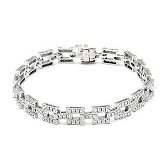 4.00 ct Kleines rundes Brillantschliff-Echt Diamant-Armband Weißgold 14K