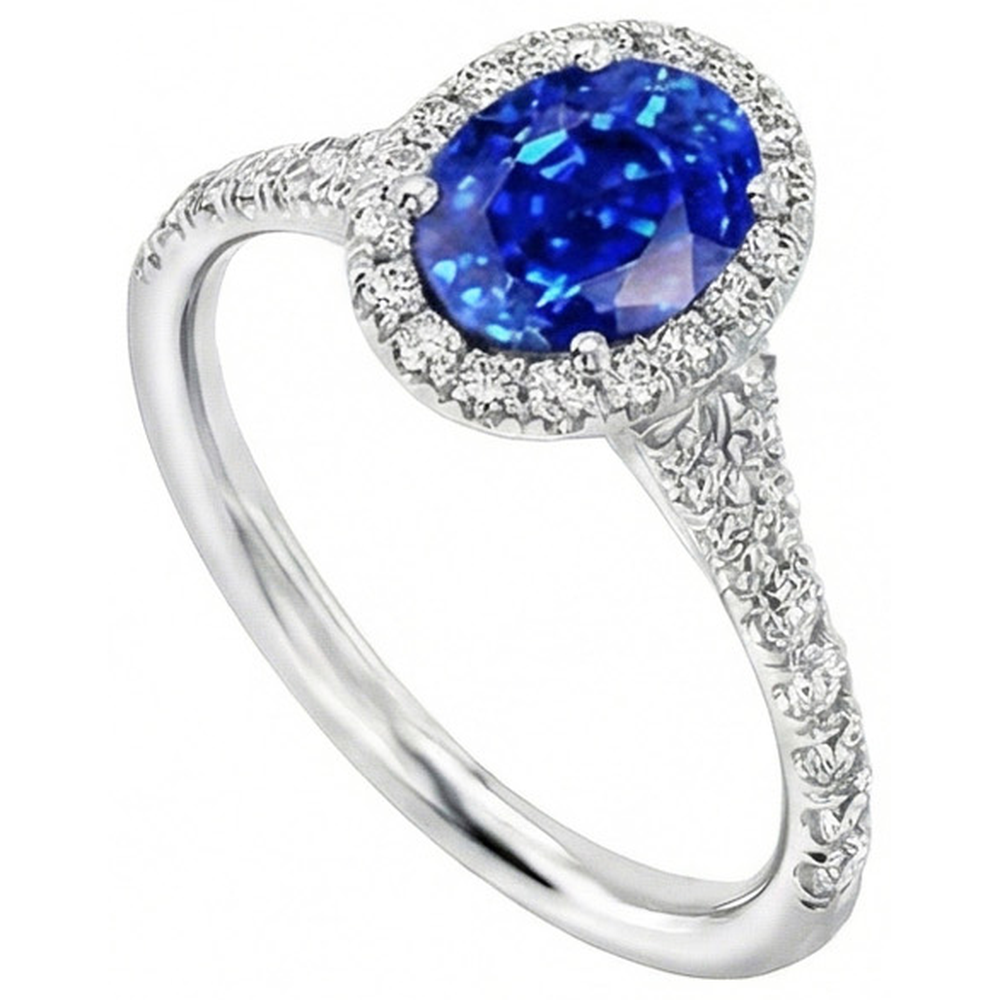 echter oval diamant 4.10Karat ring Detailansicht