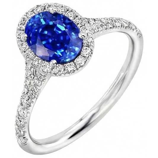 echter oval diamant 4.10Karat ring Vorderansicht
