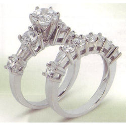 4.11 Karat Echt Diamant-Verlobungsband-Set Verlobungsring