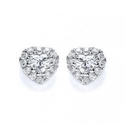 4.20 Carats Heart And Runden Echt Diamant Lady Stud Earrings White Gold 14K