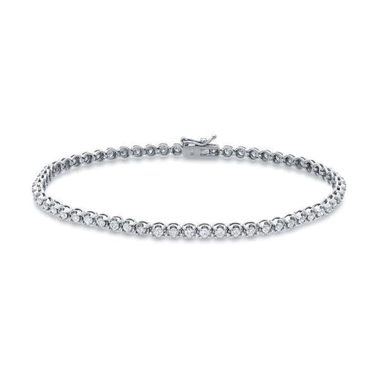 4.20 Karat Rundes Echt Diamantarmband Weißgold Schmuck 14K