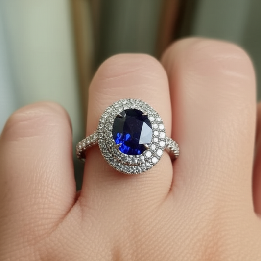 echter oval diamant 4.25Karat ring mit Diamantbesatz