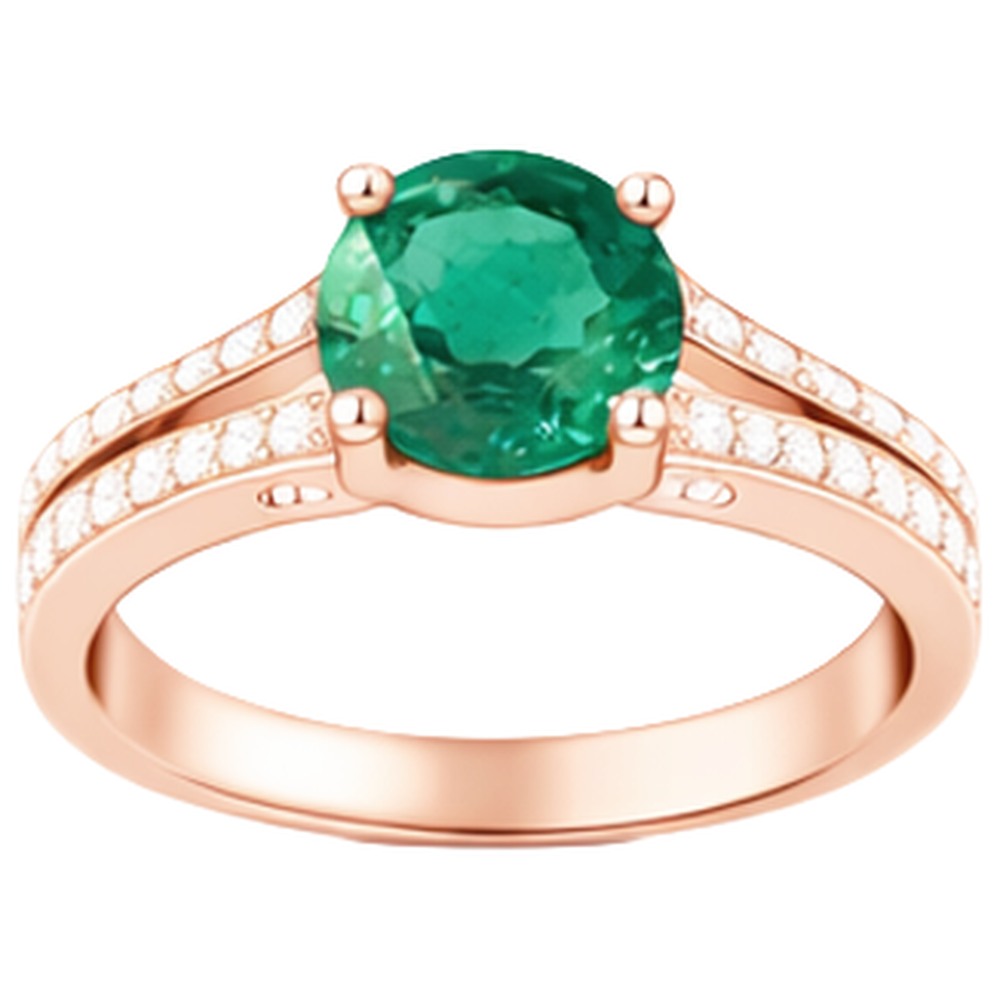 echter round smaragd 4.25Karat ring Seitenansicht