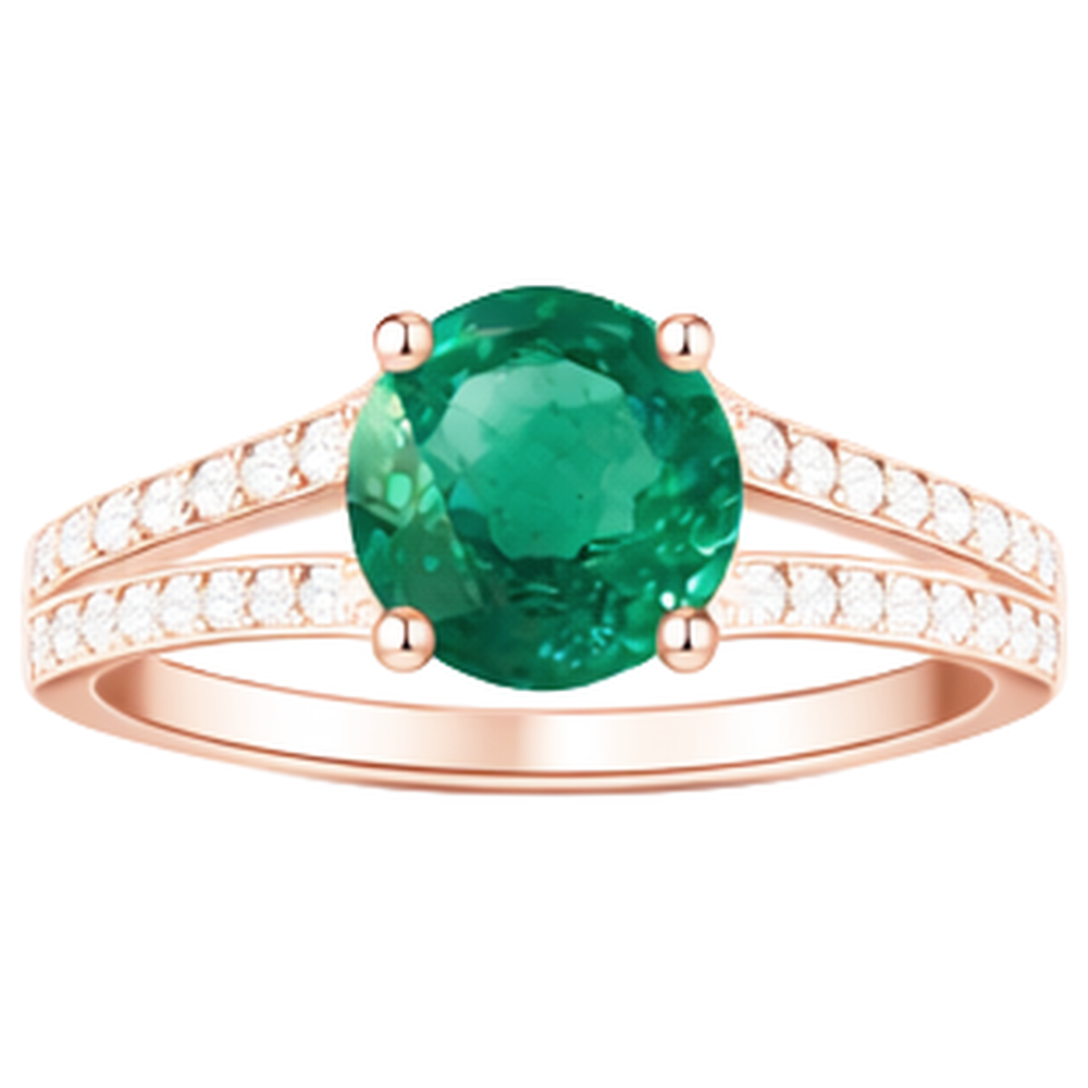 echter round smaragd 4.25Karat ring Detailansicht