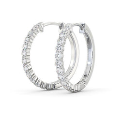4.40 Karat Runder Echt Aus der Erde Abgebauter Natürlicher Diamant Damen Creolen Weißgold 14K Neu