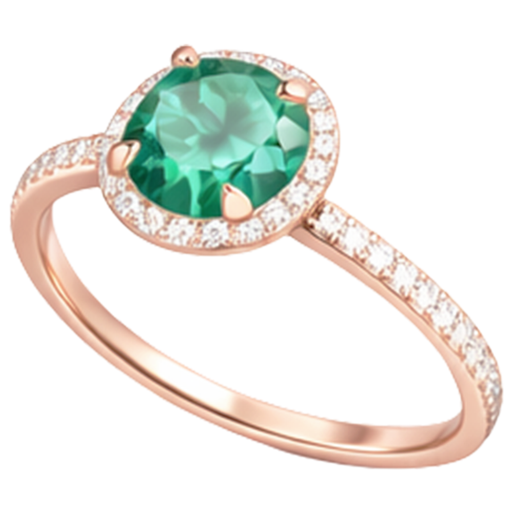 echter round smaragd 4.40Karat ring Seitenansicht