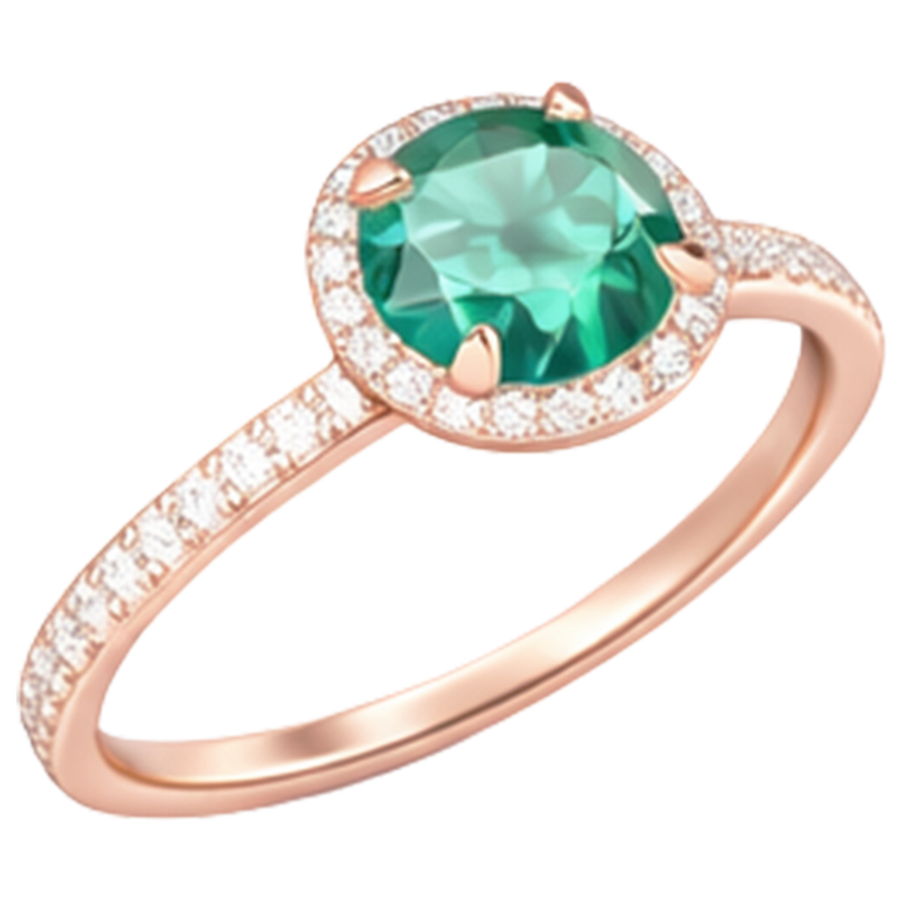 echter round smaragd 4.40Karat ring Detailansicht