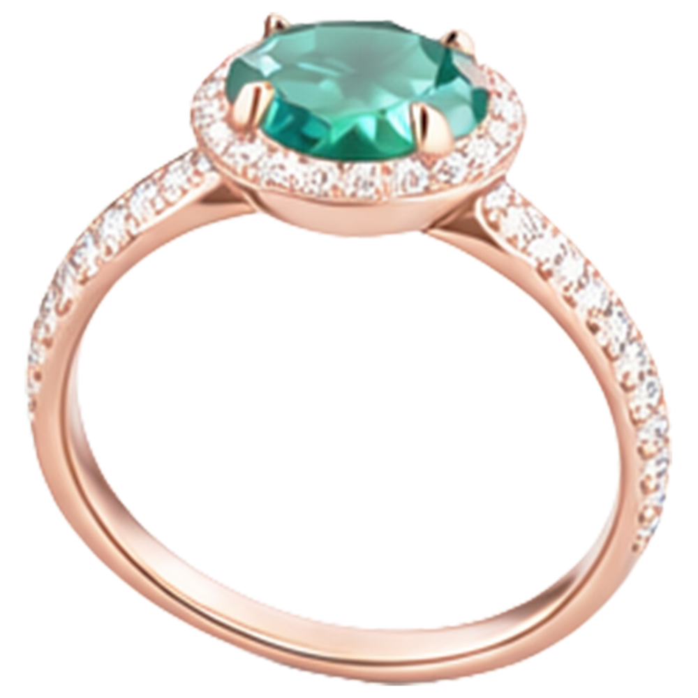 echter round smaragd 4.40Karat ring Draufsicht