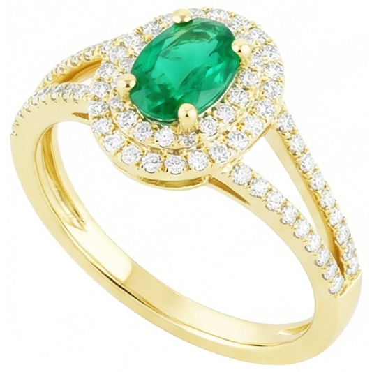 echter oval smaragd 2.25Karat ring Seitenansicht