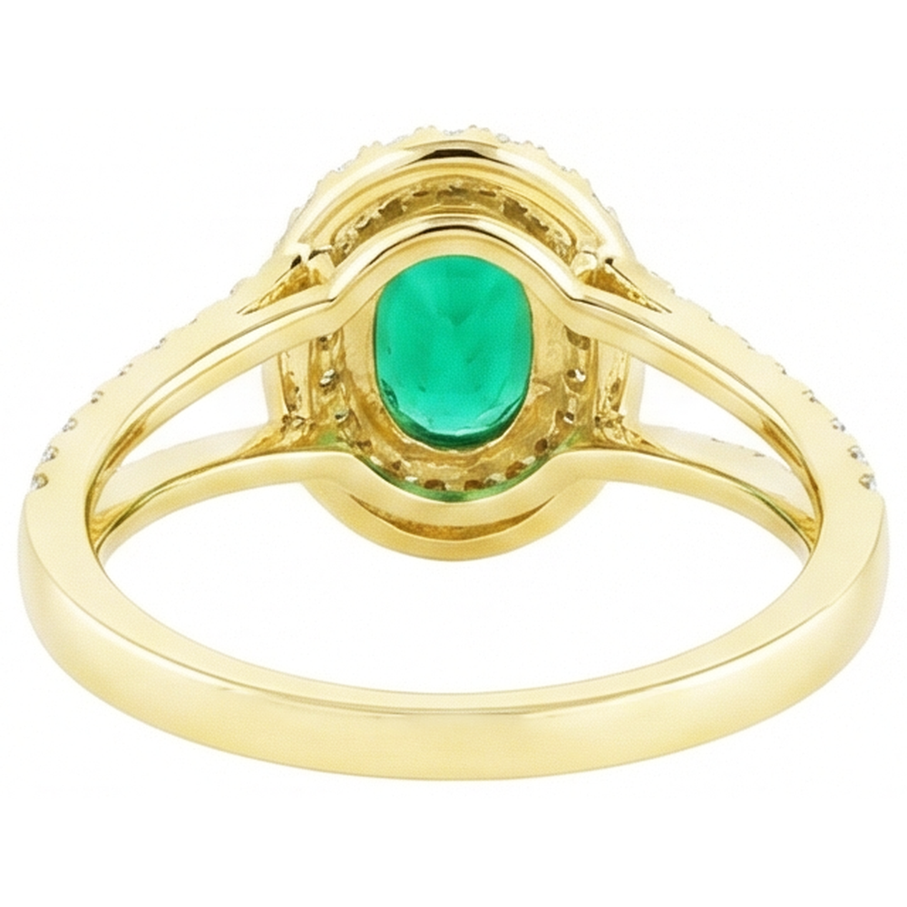 echter oval smaragd 2.25Karat ring mit Diamantbesatz