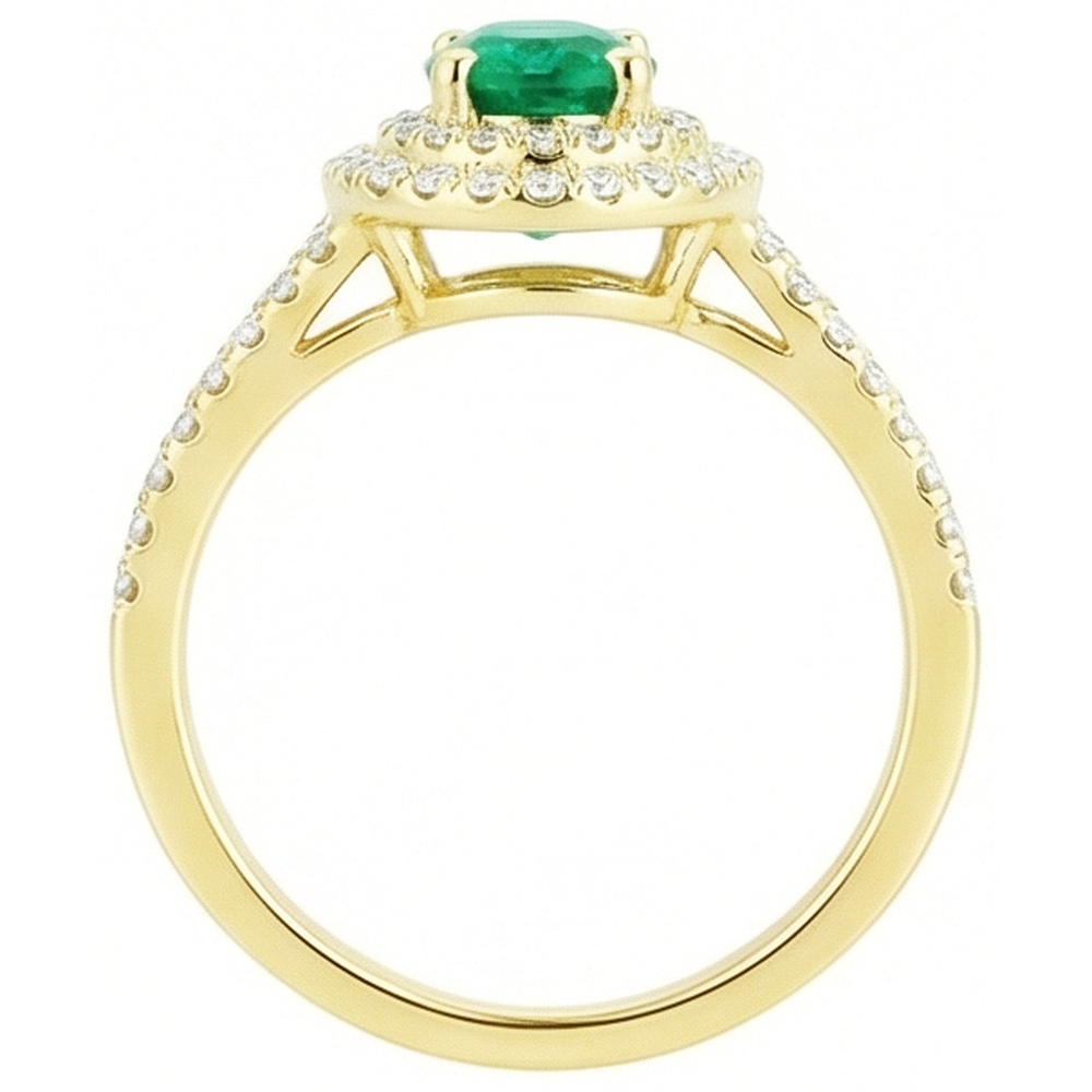 echter oval smaragd 2.25Karat ring auf Weiß