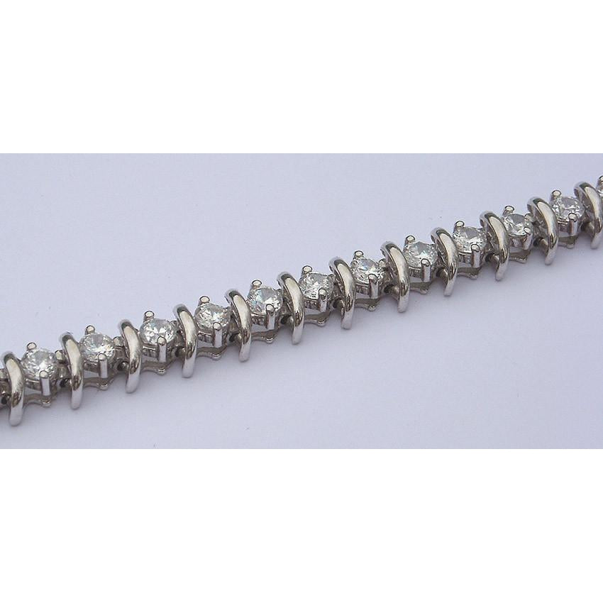 4.50 Karat Echt Diamant Tennisarmband Schmuck Antik-Stil S Link