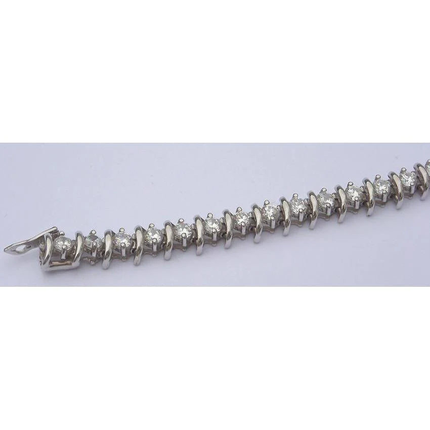 4.50 Karat Echt Diamant Tennisarmband Schmuck Antik-Stil S Link