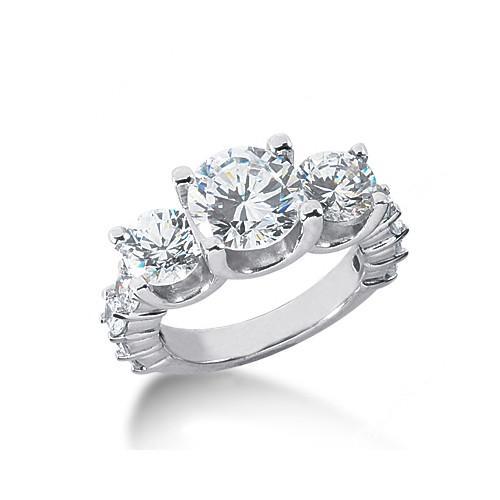 4.51 Karat Echt  Diamant Jubiläumsring Damen Weißgold 14K