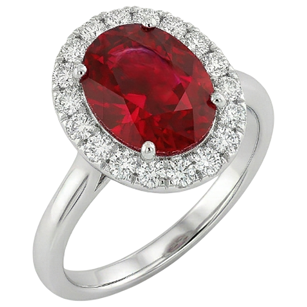 echter oval rubin 4.55Karat ring Detailansicht