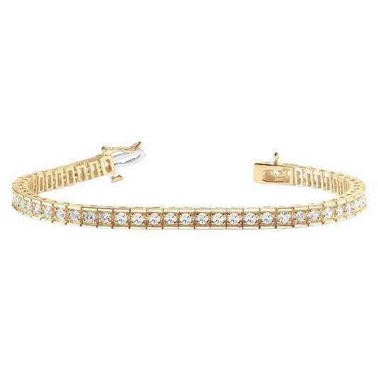 4.60 Karat Runder Echt Diamant Damenarmband Gelbgold