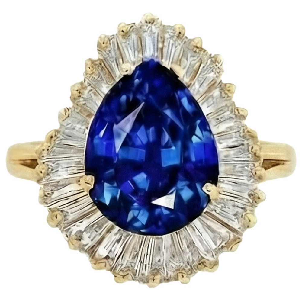 echter baguette diamant 4.71Karat ring Detailansicht