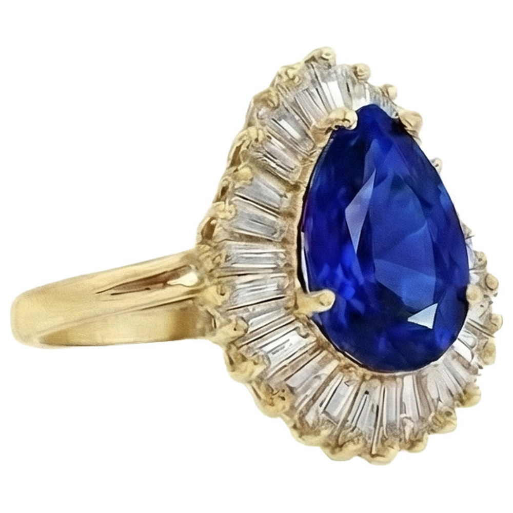 echter baguette diamant 4.71Karat ring Seitenansicht