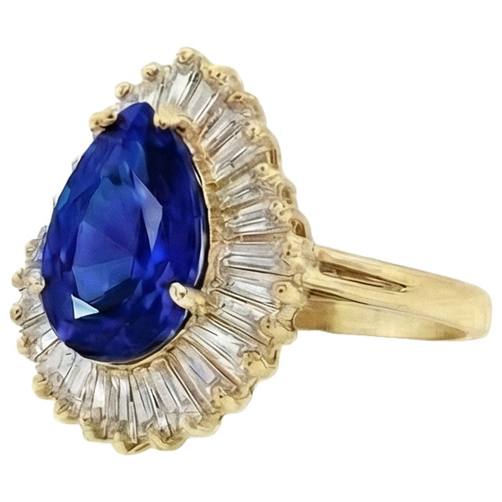 echter baguette diamant 4.71Karat ring Draufsicht
