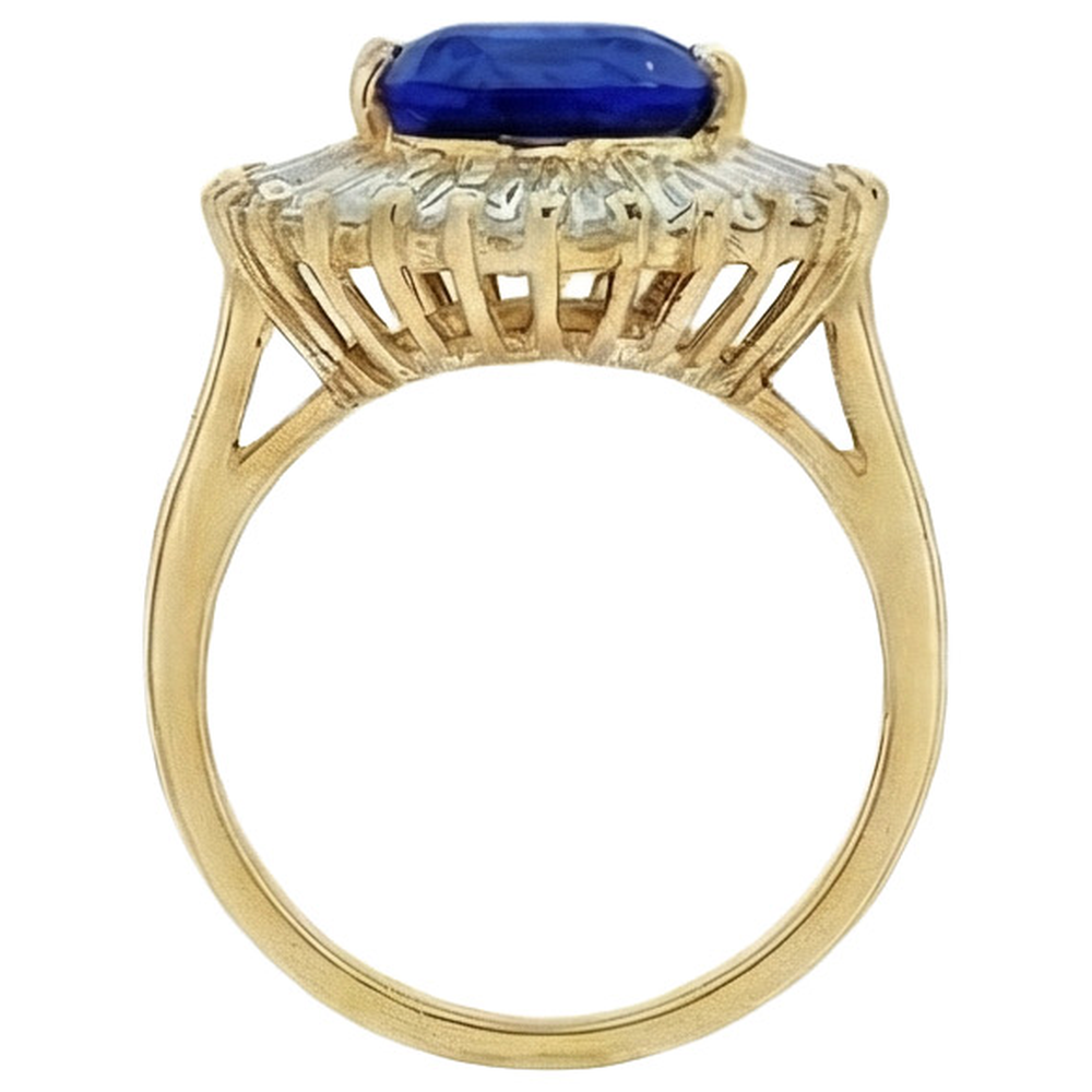 echter baguette diamant 4.71Karat ring auf Weiß