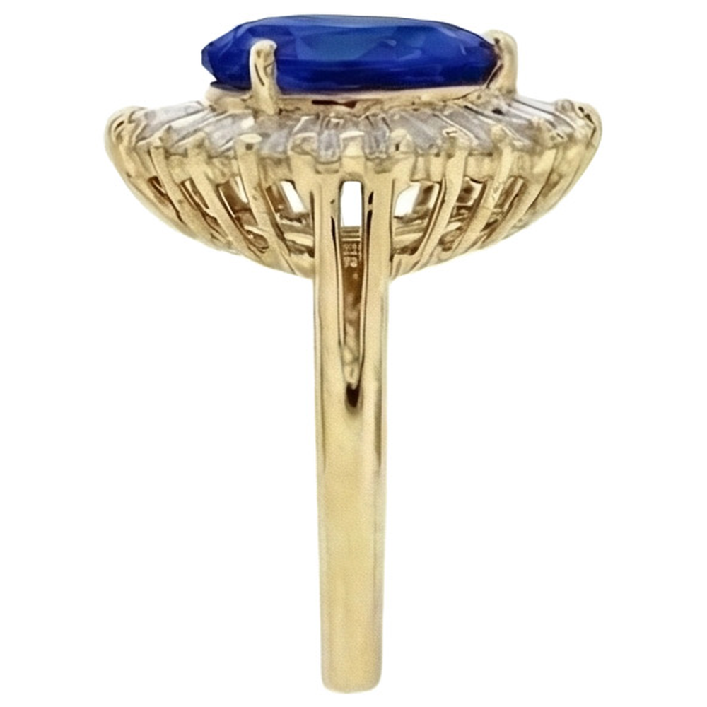 echter baguette diamant 4.71Karat ring Profilansicht
