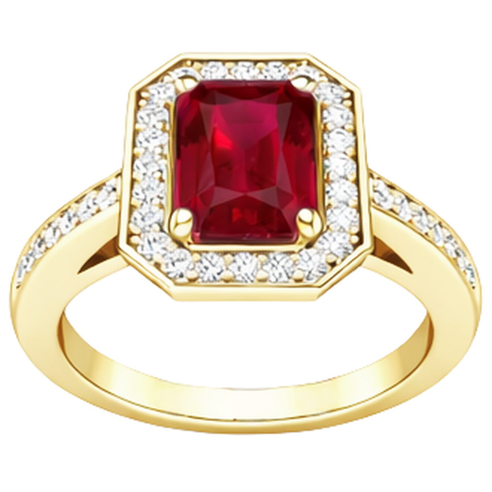 4,75 ct Roter Smaragdschliff Rubin Und Aus der Erde Abgebauter Natürlicher Diamant Ehering Gelbgold