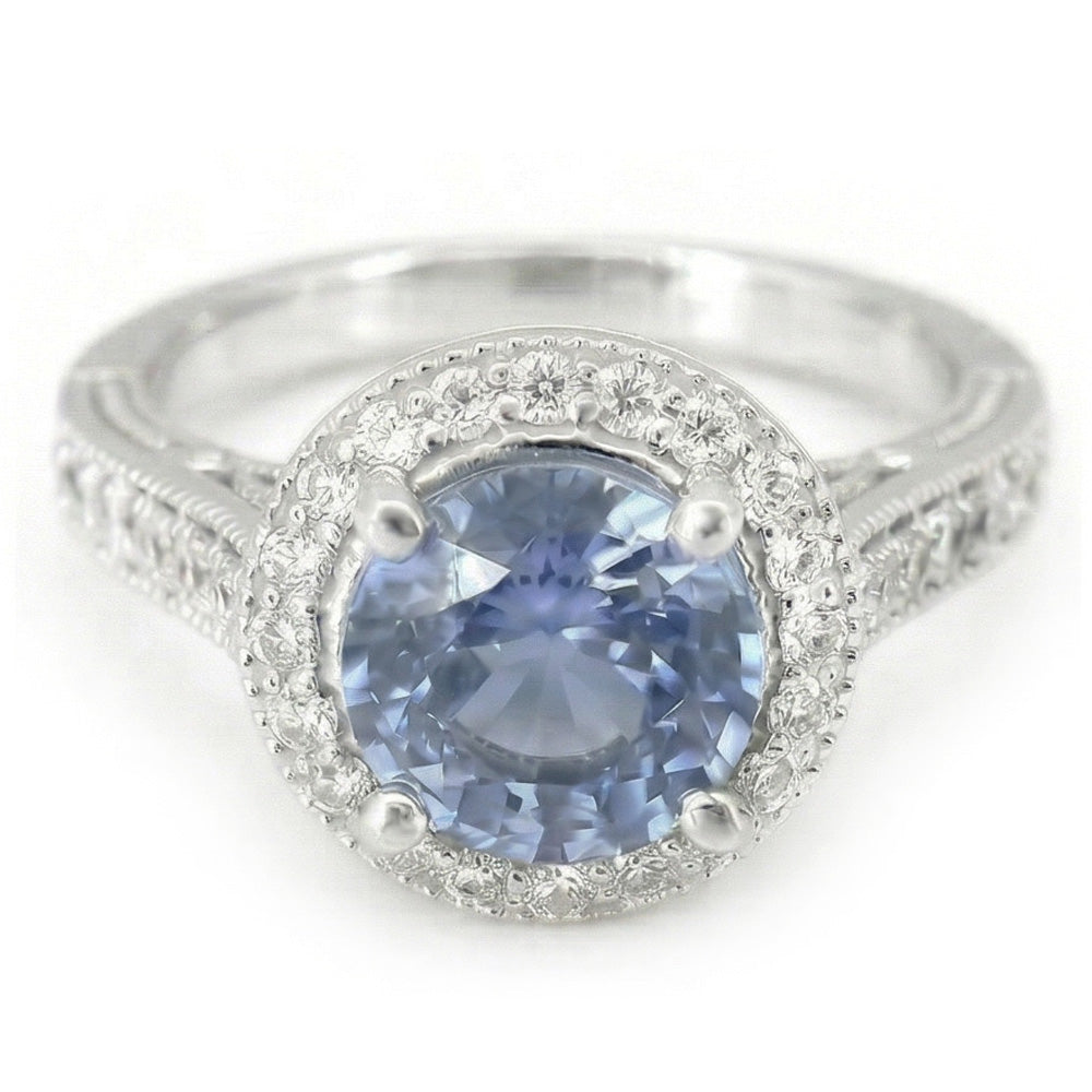 echter round diamant 4.86Karat ring Vorderansicht