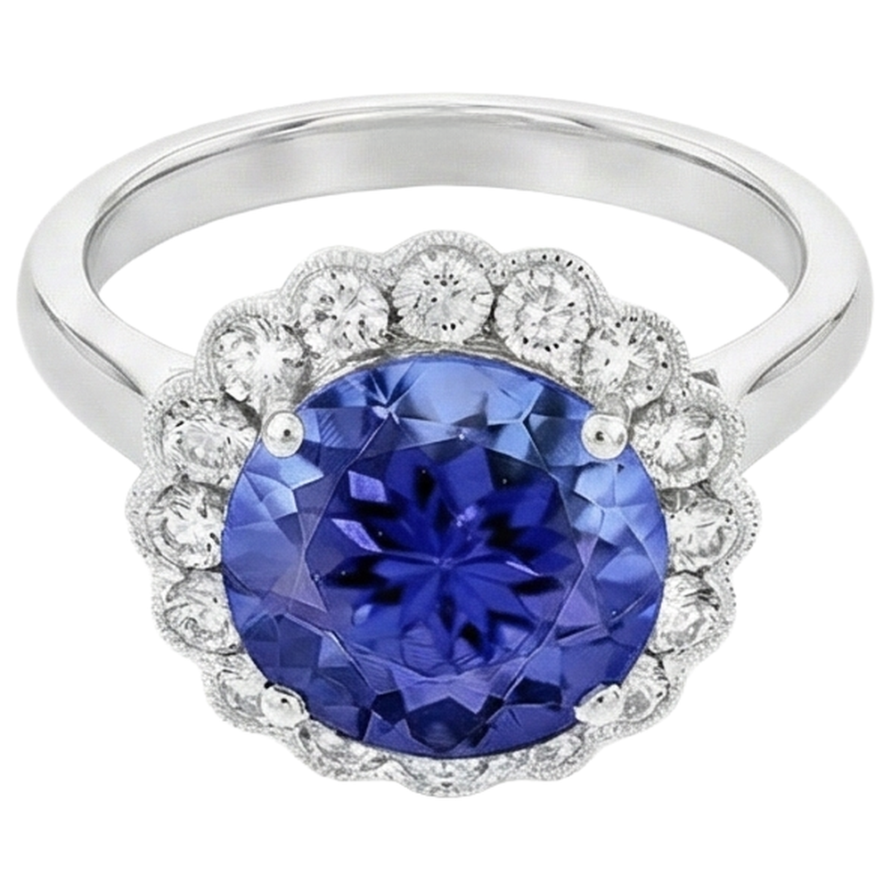 echter round diamant 5.00Karat ring Seitenansicht
