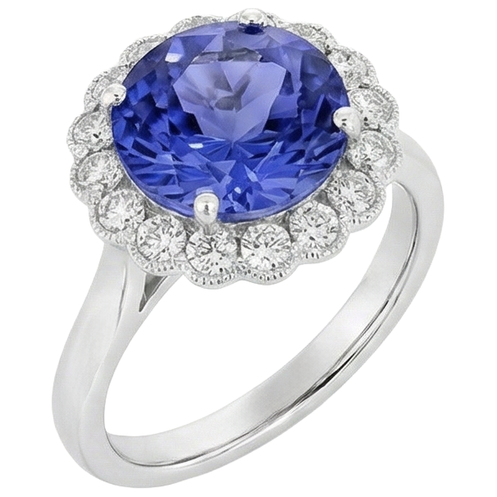 echter round diamant 5.00Karat ring Detailansicht