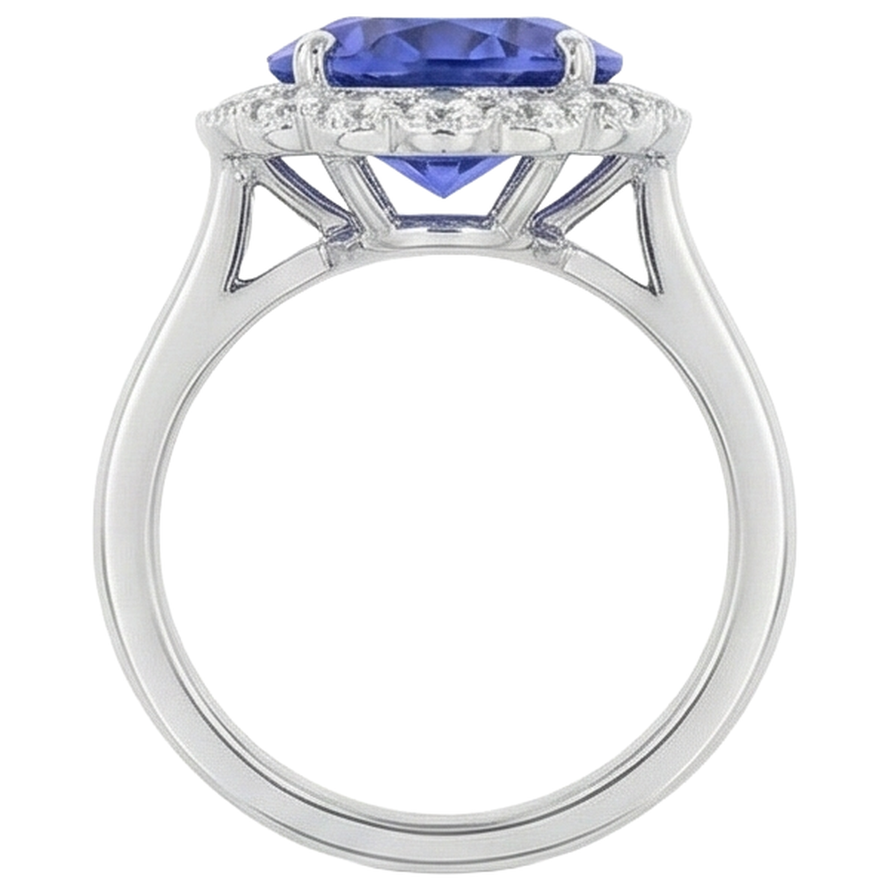 echter round diamant 5.00Karat ring Profilansicht