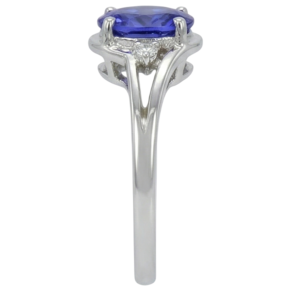 5.10 ct Ovaler Schnitt Tansanit Ring mit Aus der Erde Abgebauter Natürlicher Diamantschmuck Weißgold 14K
