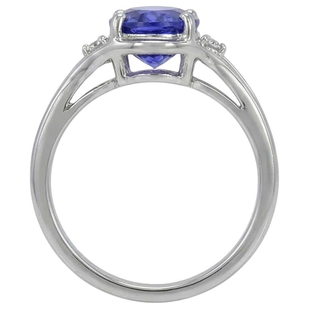 5.10 ct Ovaler Schnitt Tansanit Ring mit Aus der Erde Abgebauter Natürlicher Diamantschmuck Weißgold 14K