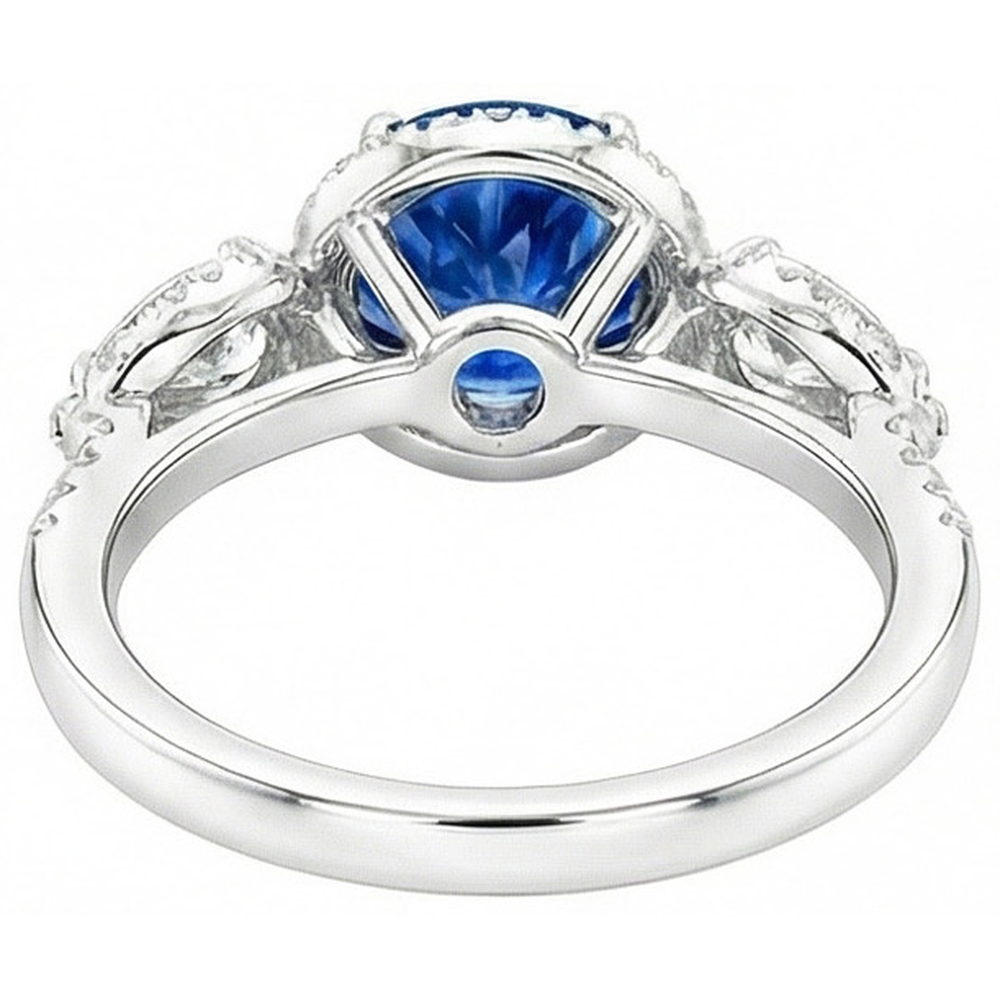 echter marquise saphir 5.30Karat ring auf Weiß