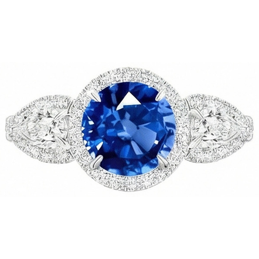 echter marquise saphir 5.30Karat ring Seitenansicht