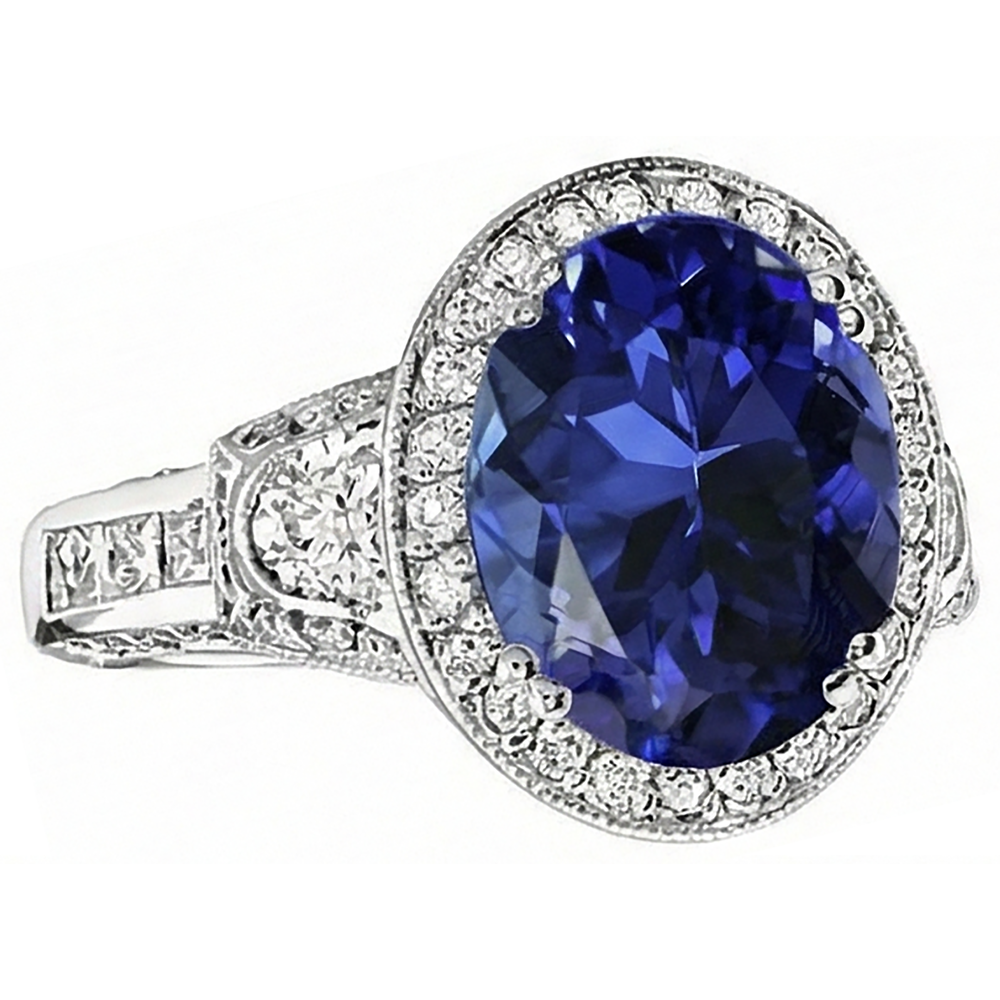 echter oval tansanit 5.40Karat ring Detailansicht